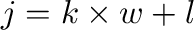 $j = k \times w + l$