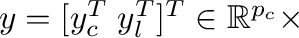 $y=[y_c^T\;y_l^T]^T \in
          \mathbb{R}^{p_c} \times$